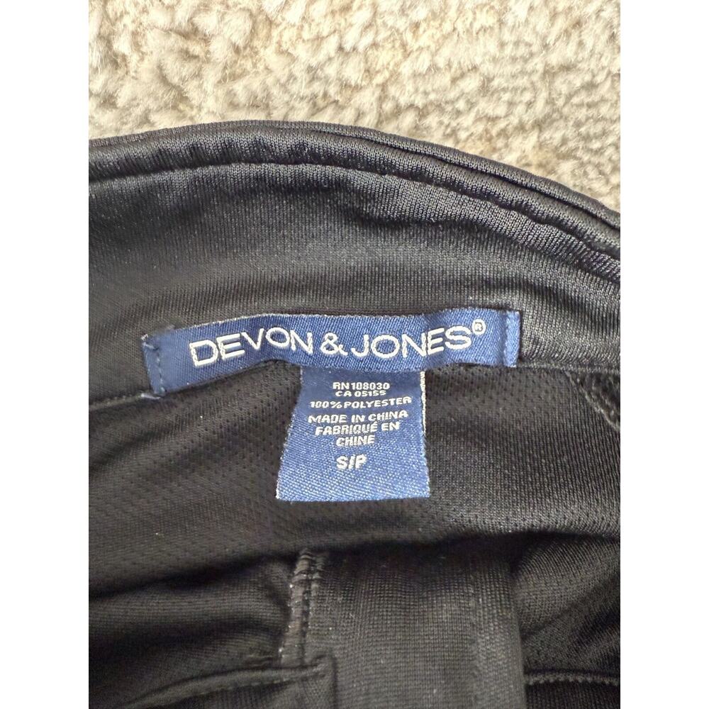 Devon & Jones Size S Mock Neck Pirate Logo 1/4 Zip Sweater Black Long Sleeve - Picture 4 of 6